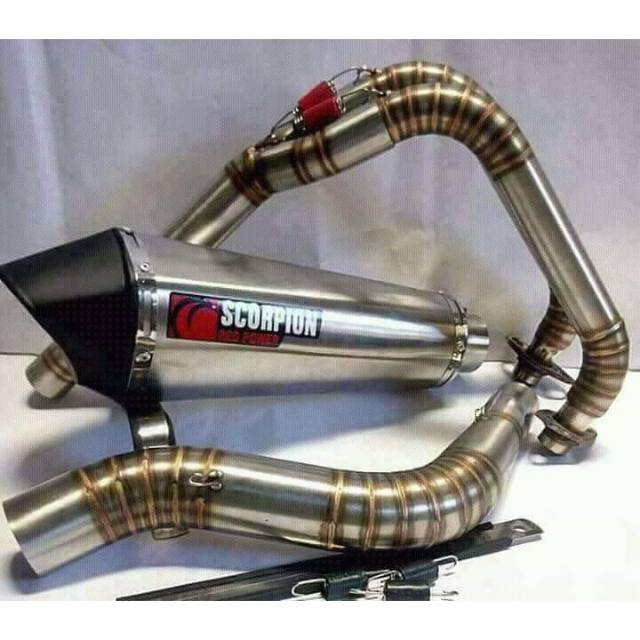 Knalpot scorpion ninja 250fi/ninja 250 karbu/z250.full system