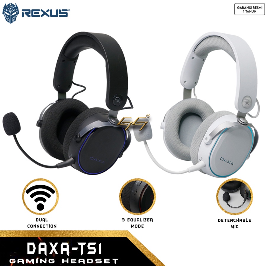 Headset Gaming RGB Wireless Over-Ear Rexus DAXA TS1 Wireless RGB Over-Ear Gaming Headset