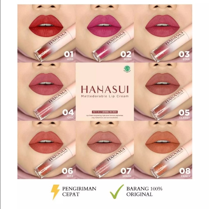 HANASUI Mattedorable Lipcream 4gr 100% ORIGINAL / lipscream lipstik matte