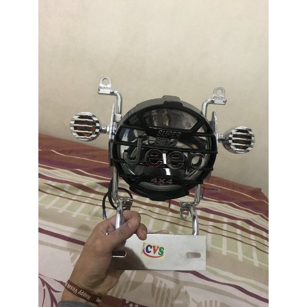 Lampu jeep variasi rx king plus brecket plus lampu sen