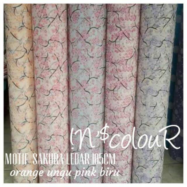  Wallpaper dinding motif bunga sakura  spunbond Shopee 