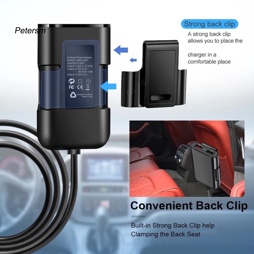 Adapter Charger Mobil USB Multi Proteksi Bahan PP