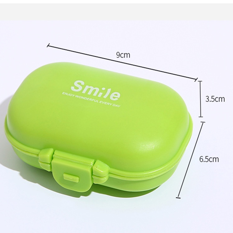 Mini Four Grid Compartment Travel Pill Box /New Thickened Portable Medicial Plastic Drug Medicine Case / Candy Color Drug Pill Makeup Container/Medicine Storage Jewelry Storage Box