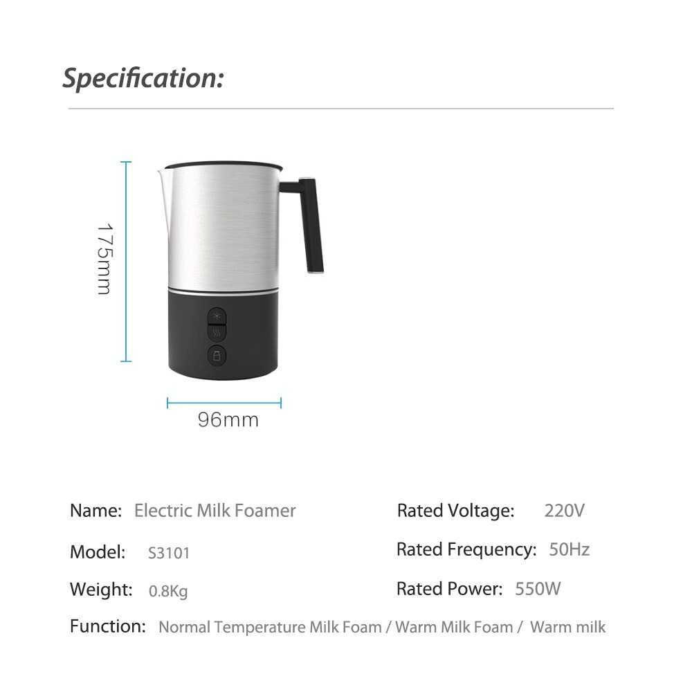 TD - DPR Scishare Electric Milk Foamer Pembuat Busa Kopi 500W - S3101