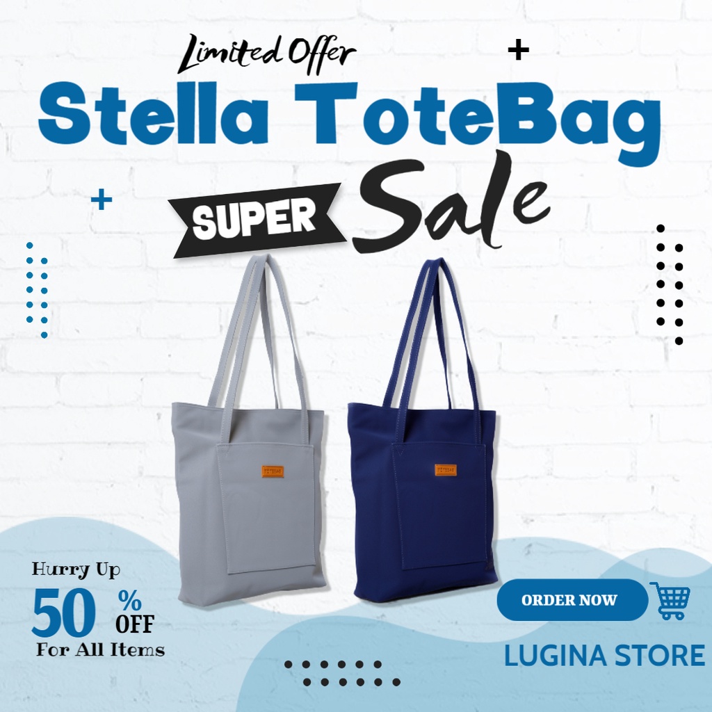 Tas Tote Polos Tas Wanita Totebag saku depan belakang Tote bag Remaja totbag kuliah Cewek Murah [Ste