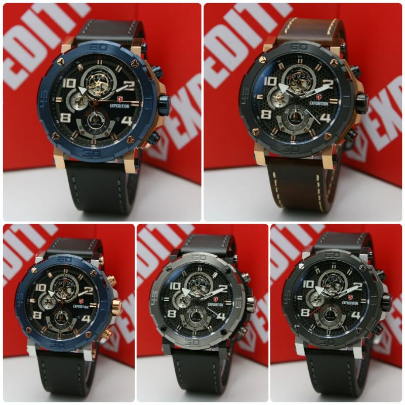 JAM TANGAN PRIA EXPEDITION E6769 ROSEGOLD BLUE ORIGINAL