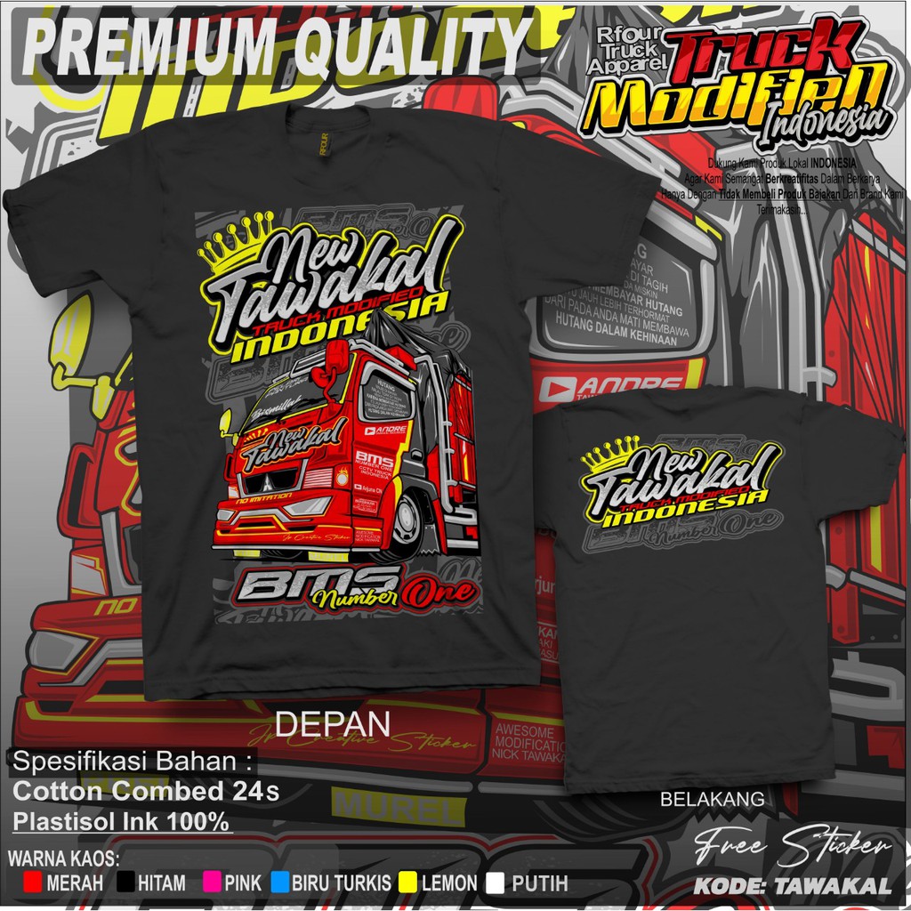 kaos truk oleng TAWAKAL indonesia / kaos truck kata kata / kaos truk tawakal 5 bahan premium