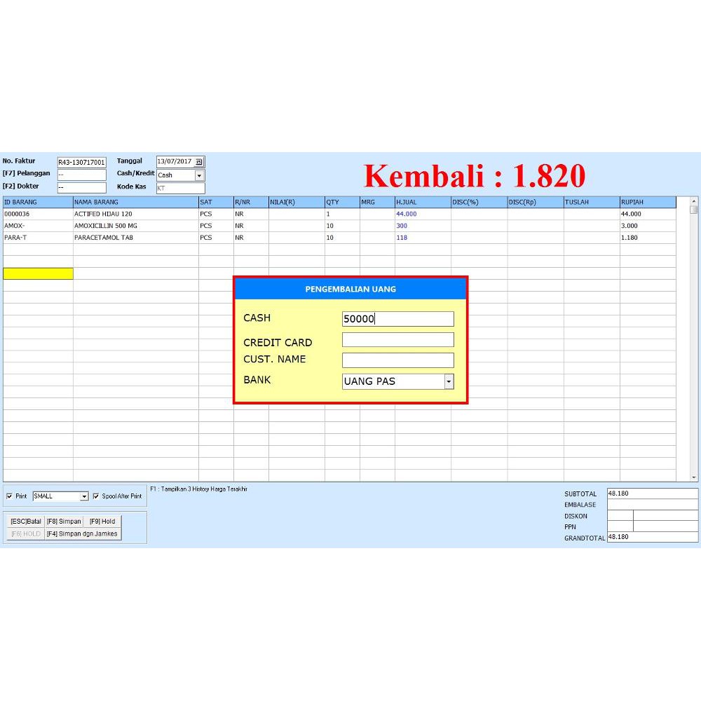 PAKET KASIR PRINTER | SCANNER | SOFTWARE APOTEK APOTIK