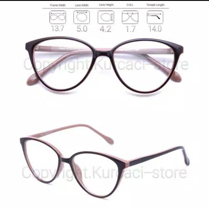 Frame Kacamata  Wanita Cat Eye Edrea Kacamata  Include 