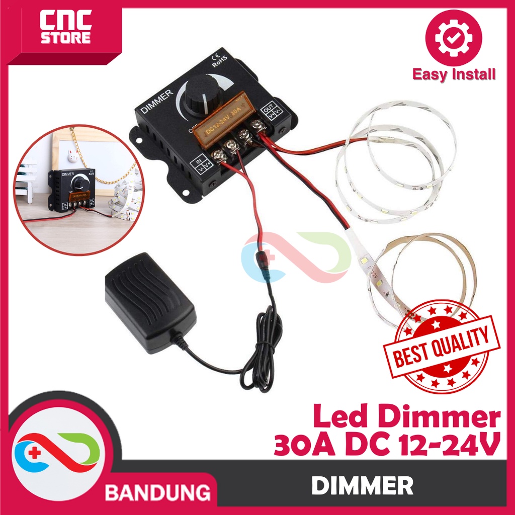 DIMMER DC 12V 24V 30A PENGATUR KECERAHAN LED STRIP BRIGHTNESS ADJUSTER