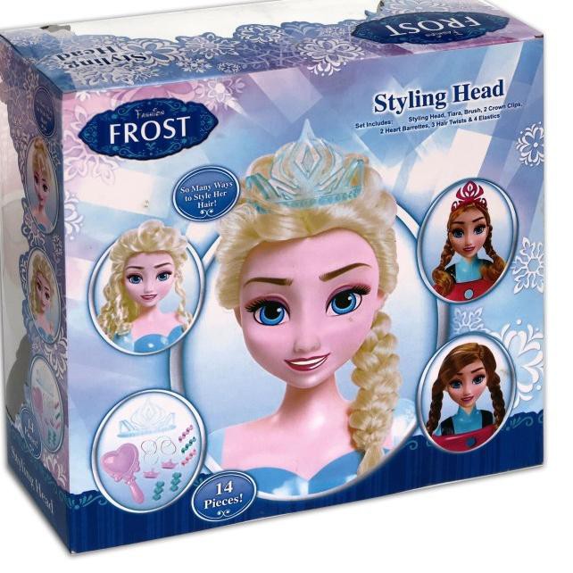 Ready Stock QF70 Mainan Anak Styling Head Boneka Muka Frozen Makeup Mainan Salon Elsa ✸ ✸ ¯