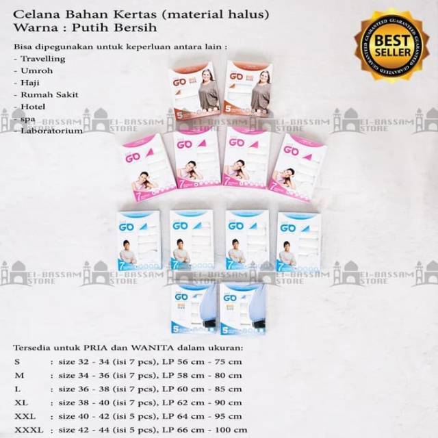 Celana dalam kertas pria dan wanita disposable panties size XL