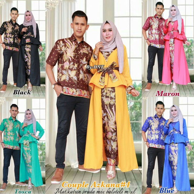 Batik Couole Azkana 4 Modern Pakaian Murah Wanita Dress Syari Long Dres Setelan Batik Dahliana