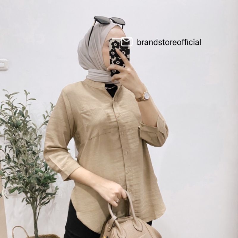 KEMEJA TUNIK POLOS WANITA CRINKLE AIRFLOW KASUAL TERKINI