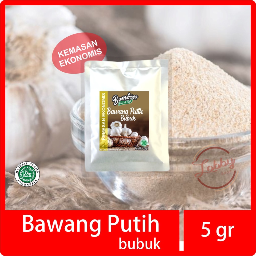 

Bawang Putih Bubuk 5 gram EKONOMIS Bumbies Product | Ground Garlic | Penyedap Rempah Rempah | Bumbu Instan