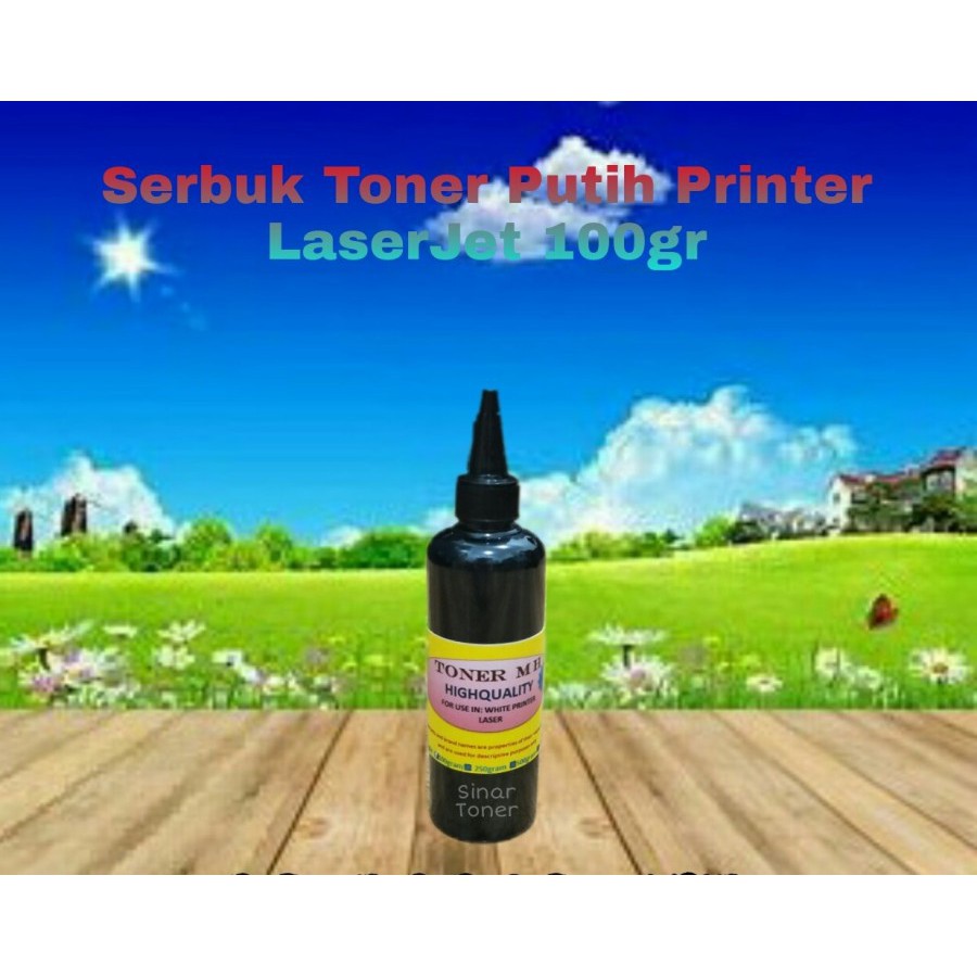 Serbuk Toner Refill putih - White Toner All Laser color Printer 100g