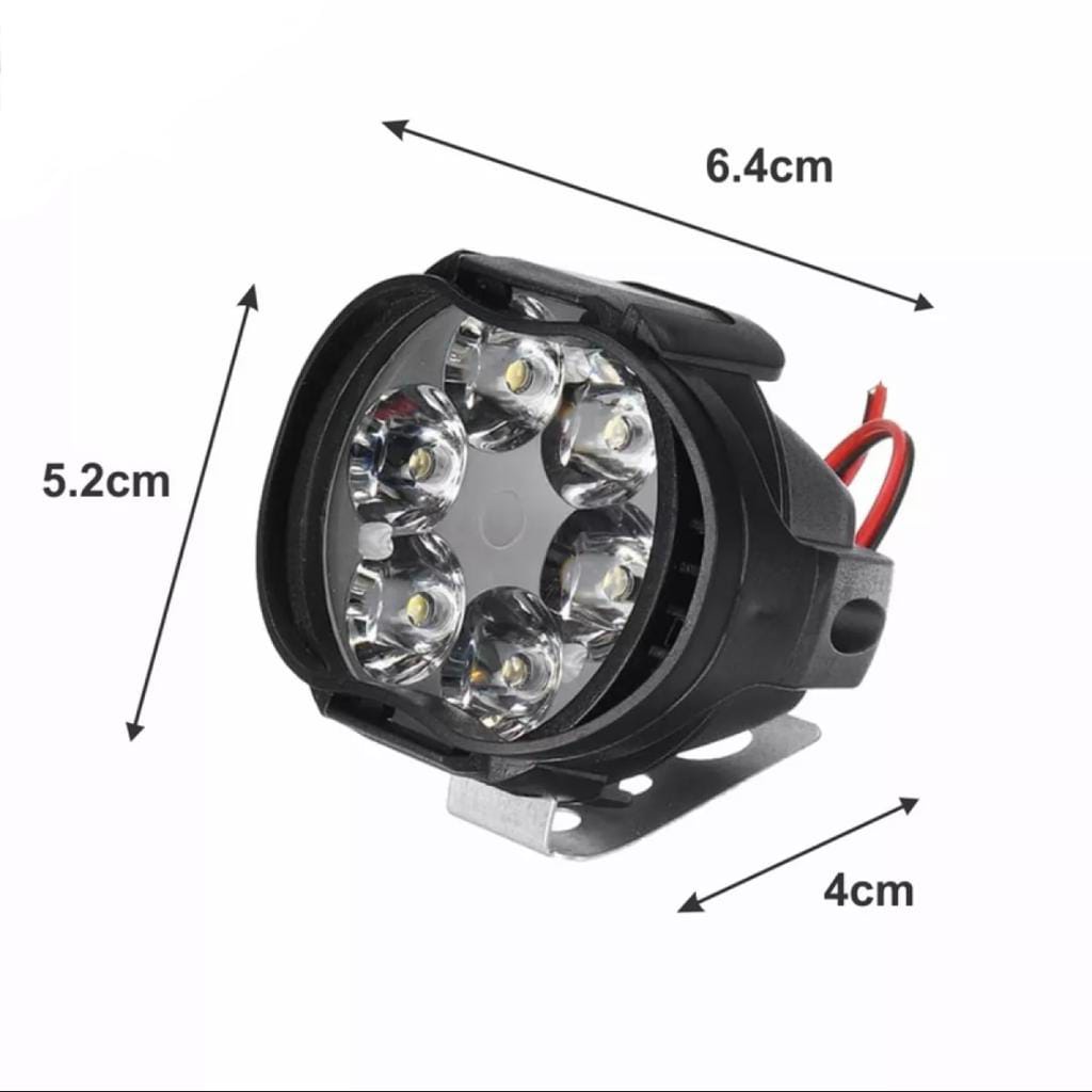 SEPASANG LAMPU TEMBAK WATERPROOF SOROT 6 MATA LED SPION MOTOR 10 WATT 12 VOLT PLUS 1 PCS SAKLAR ON OFF BIASA