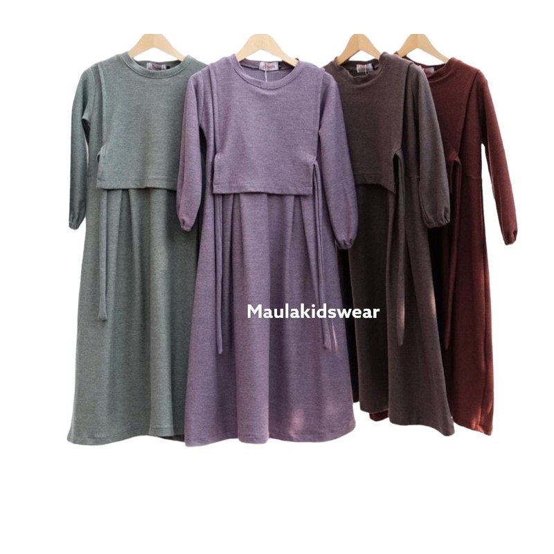 gamis anak perempuan / gamis bayi newborn 0 bln-4 thn / gamis MAUDY vest/ bahan adem elastis