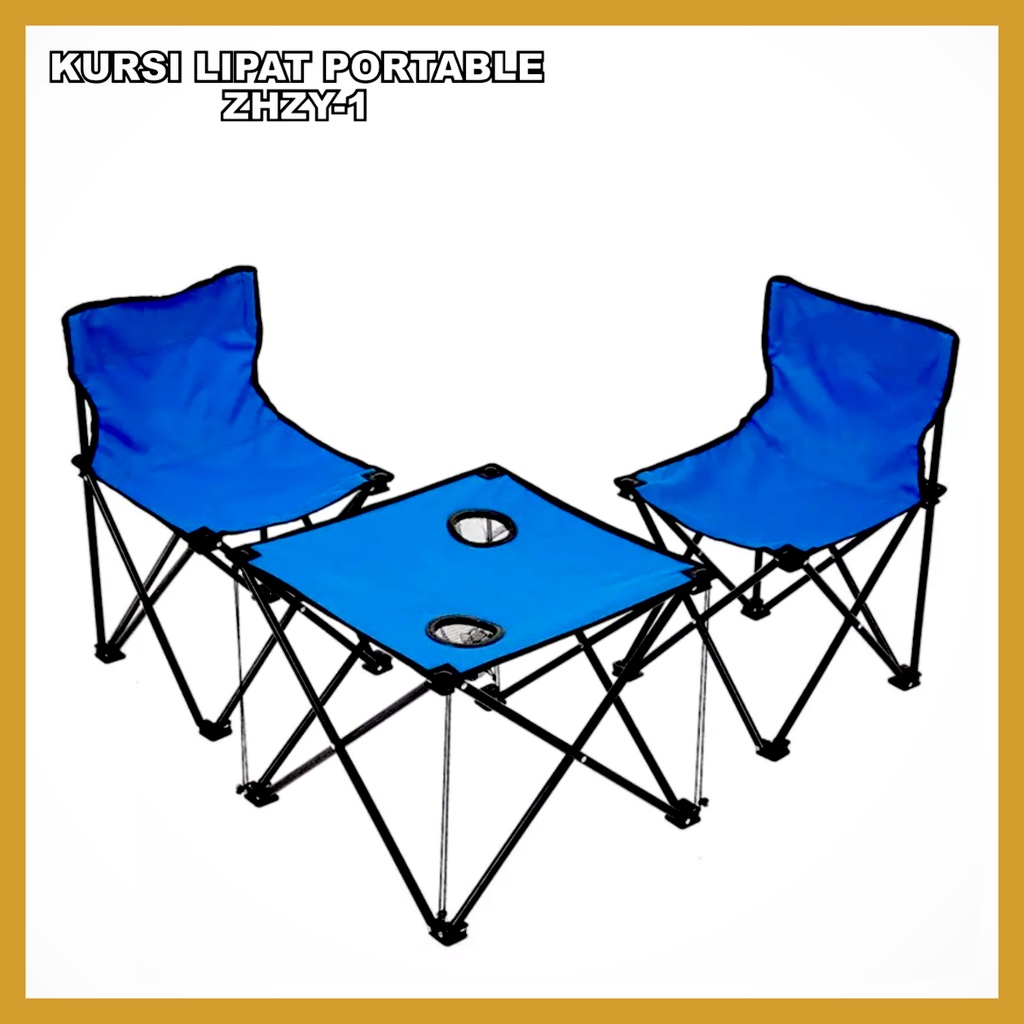 Kursi Lipat Camping Kursi Lipat Portable Set Meja Lipat Kursi Lipat Outdoor Indoor Tas Folding Table Chair Portable ZHZY-1