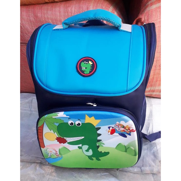 PROMO Tas Ransel Sekolah SD Anak Laki Laki Gambar DINO DINOSAURUS - ROBOT ROCKET ULTRA Ukuran Besar dan Luas 16&quot; IMPORT