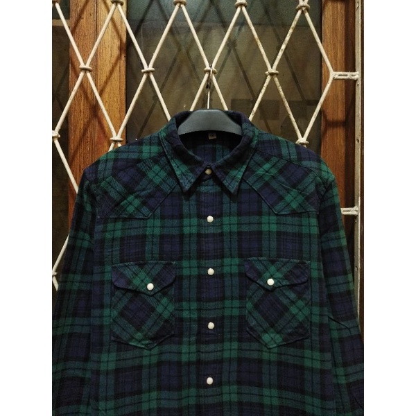 soft flannel western uniqlo second original L kemeja flanel casual pria murah terlaris