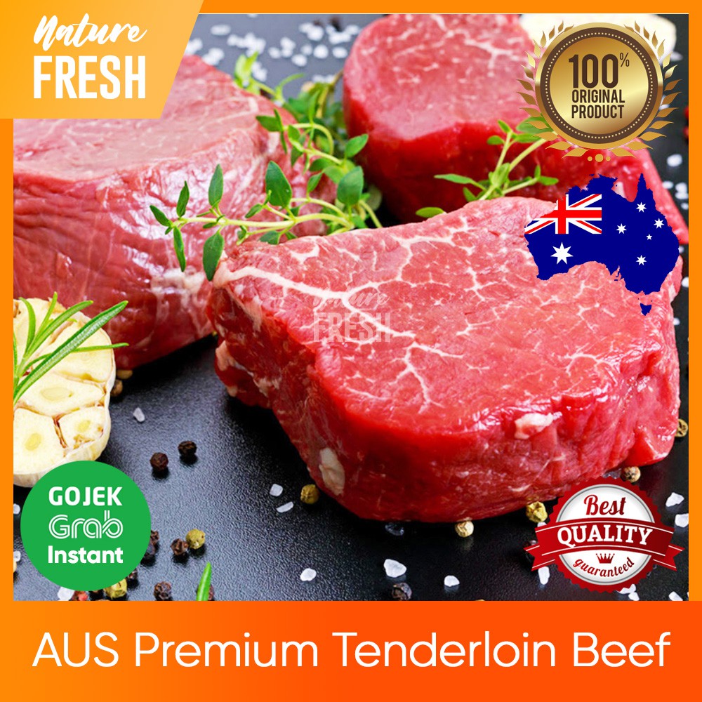 Daging Sapi AUS Tenderloin Premium Grade - Australia Beef Steak Has Dalam Impor Kemasan 200g