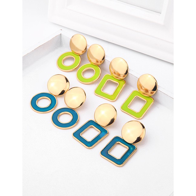 LRC Anting Tusuk Fashion Square Geometric Drip Earrings F55521