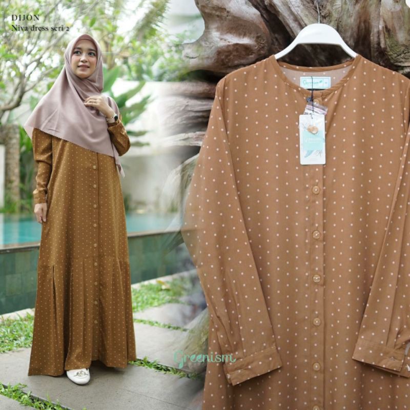 niva dress by greenism niva dress dijon gamis polkadot greenism