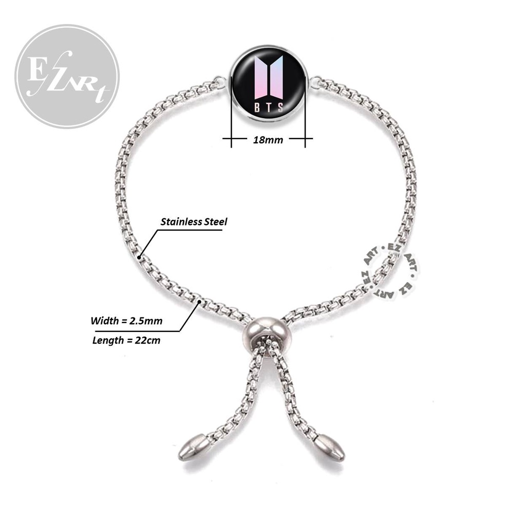 GELANG KPOP RANTAI ROLO SERUT BISA CUSTOM REQUEST GAMBAR FOTO BTS Blackpink Twice RV EXO GOT7 NCT Apink GFriend Mamamoo Itzy Astro Seventeen