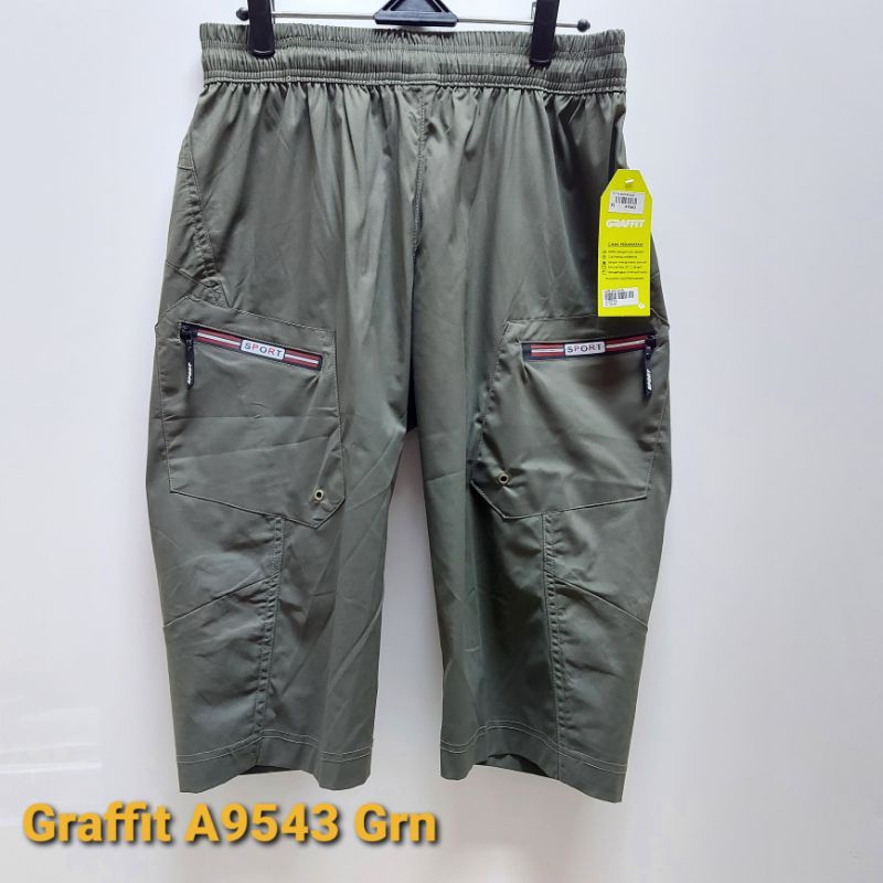 CELANA OLAHRAGA PENDEK GRAFFIT A9543 GREEN ORIGINAL