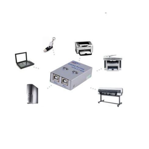 Usb A 2.0 auto sharing switch NB 480Mbps 2 port metal for printer 2UA - Usb2.0 switch otomatis automatic