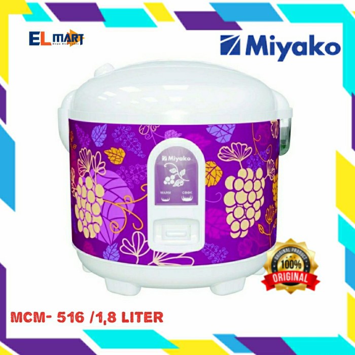 Magic Com Miyako 1,8L MCM 516 - MCM516 Lapisan Nanoal Anti Lengket