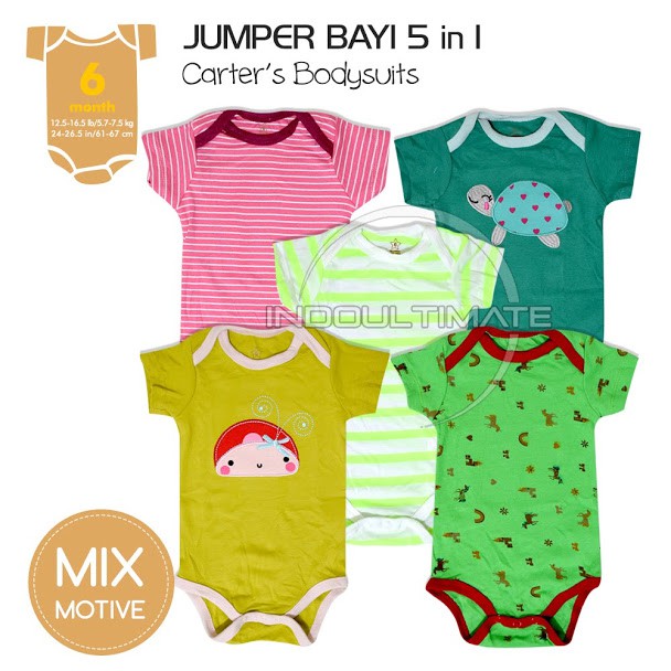 5pc Baju Bayi Newborn jumper Jumsuit kaos atasan Bayi baru lahir 0-2 tahun Anak perempuan BC-01-4