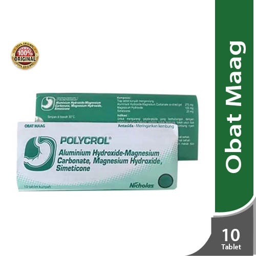 Polycrol Forte 1 Strip isi 10 Tablet / Maag / Lambung / Perut