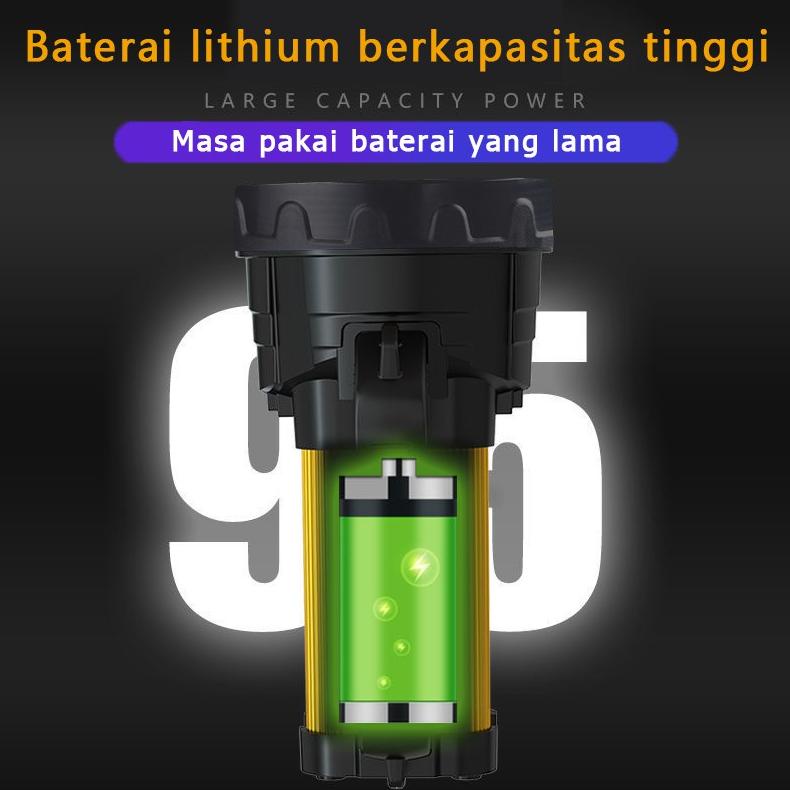 Qyd Senter Led Super Terang Tahan Air Ipx4 45 Watt 6000 Lumens Senter Multifungsi Power Bank Q953