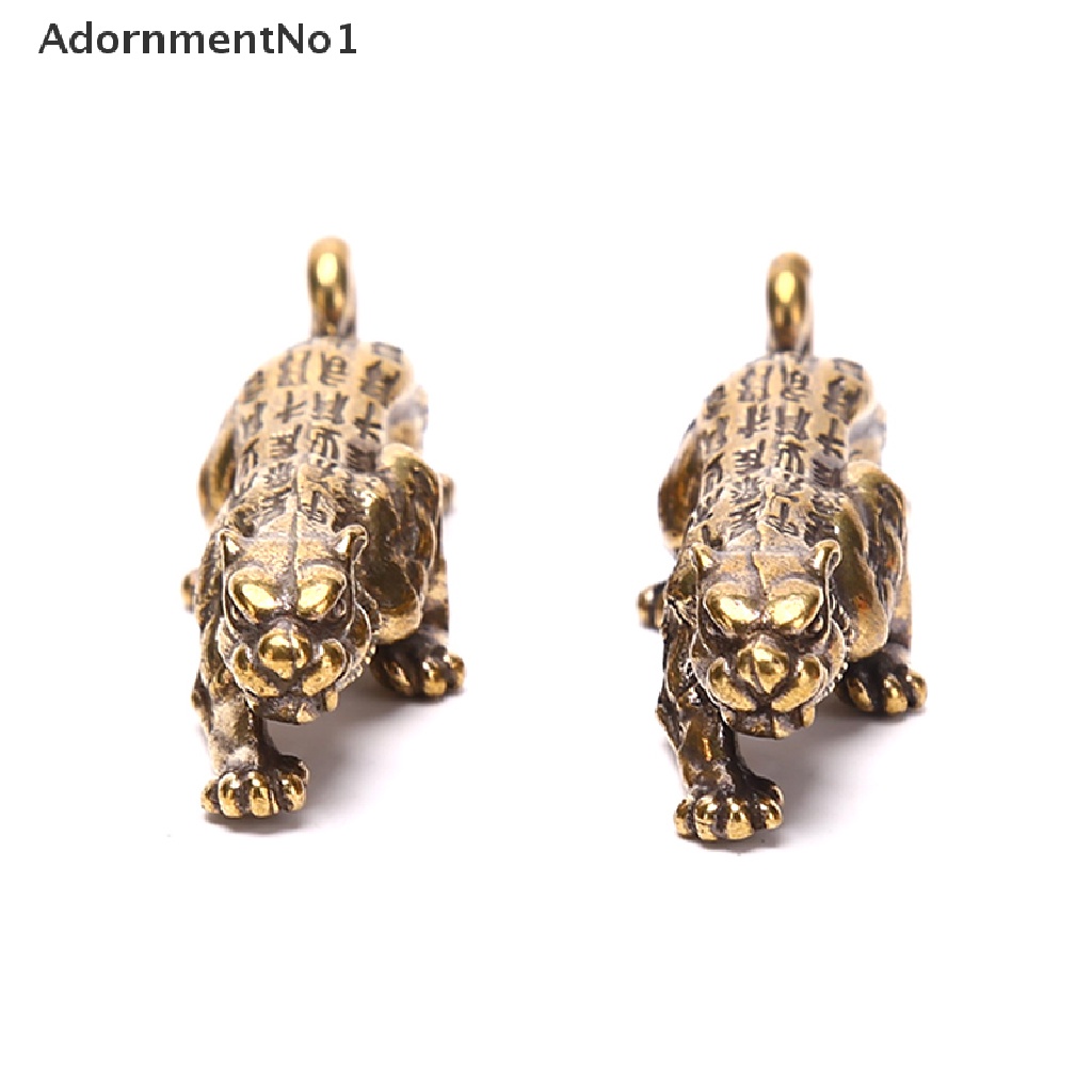 [AdornmentNo1] Retro Brass Tiger Amulet Animal Charms Pendants Tigers Keychains Decoration [new]