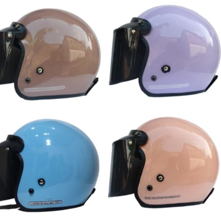 Bagus Banget.. Helm Bogo Dewasa SNI polos cewek cowok Full leher