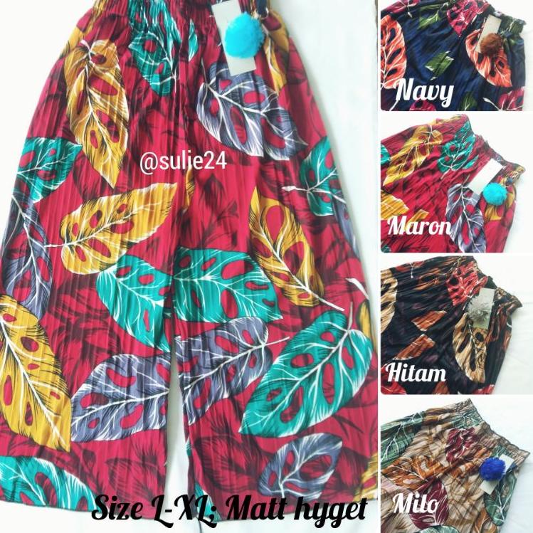 KULOT PLISKET ANAK MOTIF BUNGA SAKURA & CAMELIA muat umur 5-10 th //CELANA ANAK PEREMPUAN [Gsk31au22