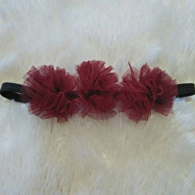 Bandana pompom maroon