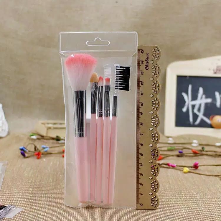 Termurah 5pcs/set Kuas Make Up Brush Kuas Makeup Eyebrow Brush Blush on Brush Eyeshadow Brush Sponge