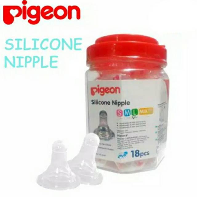 Nipple Pigeon / Silicone Standard Eco / Puting Dot Bayi S M L