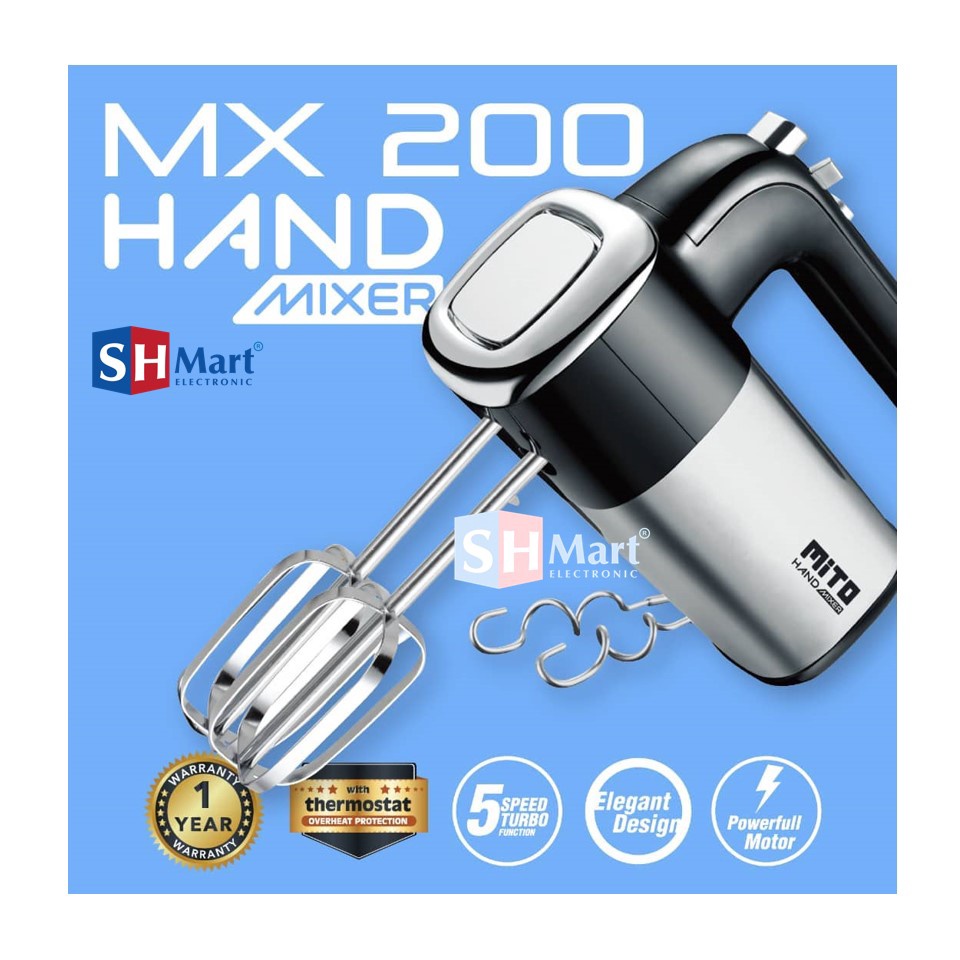 MITO HAND MIXER MX200 MX-200 MX 200 STAINLESS GARANSI RESMI MITO