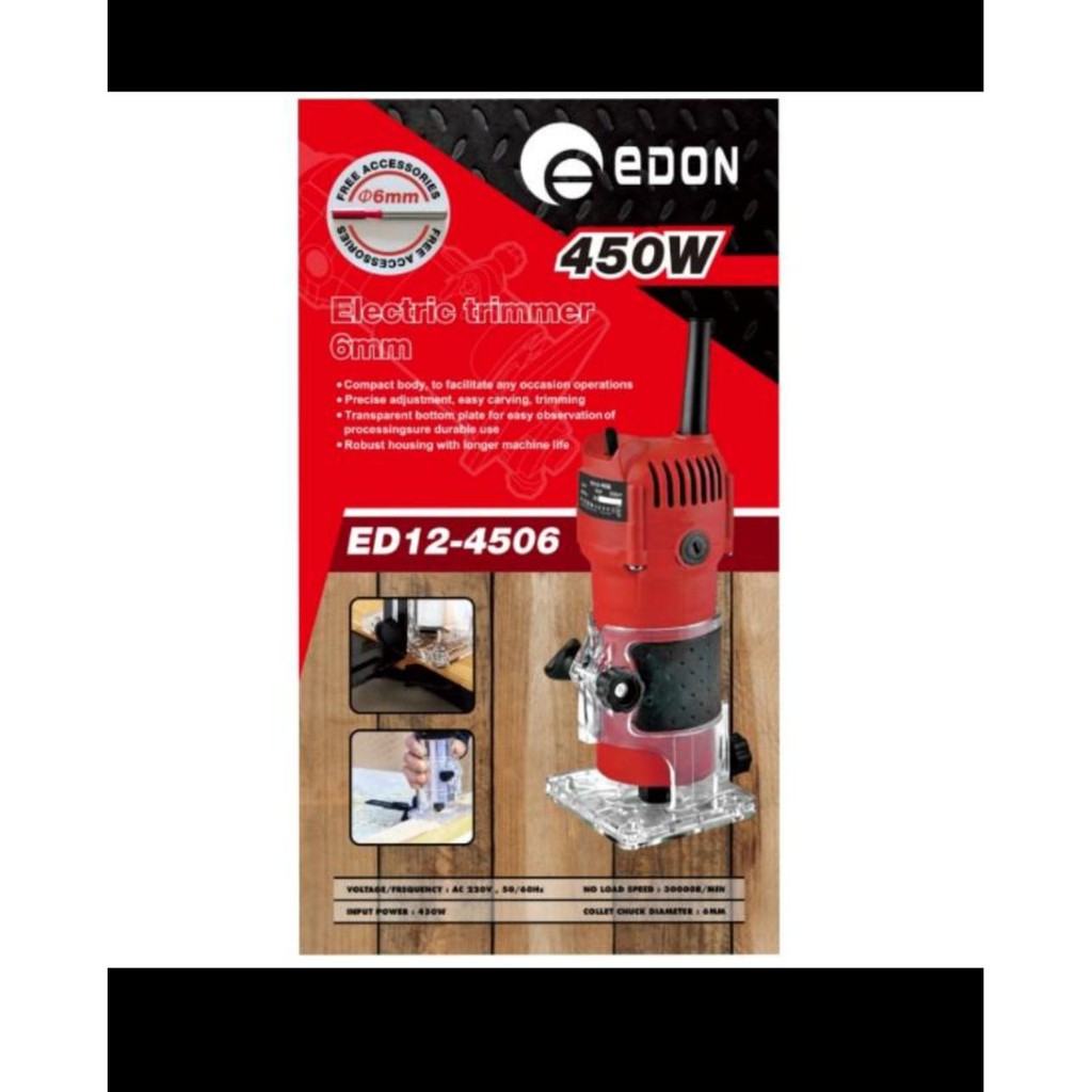 Mesin Profil Router Trimmer Kayu ukir 6mm EDON trimer