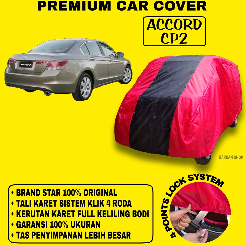 Body Cover ACCORD CP2 MERAH HITAM Penutup Bodi Mobil Accord Cp2 Waterproof PREMIUM