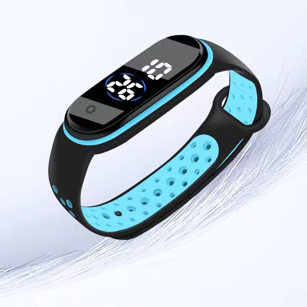 COD✅ Jam Tangan Wanita Pria  LED MI Jam Digital Sport Fashion Watch Rubber Tali Warna Kontras Grosir Murah   S1181