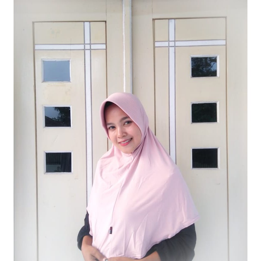 Warna Part 2 Kerudung Dasya Non Serut - Kerudung Bergo Dasya - Kerudung Bergo Oval Dasya-Peach Baru