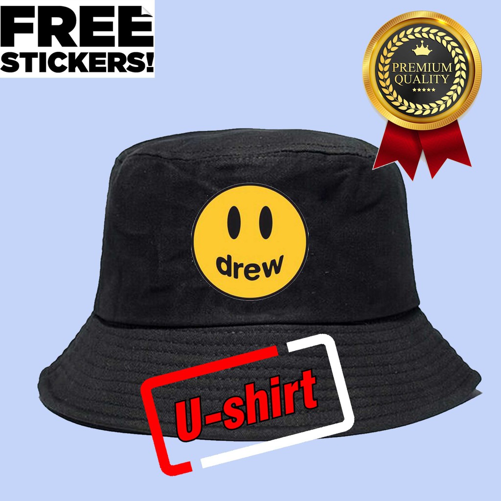 Topi Bucket DREW HOUSE Simple Keren Pria dan wanita polos U-SHIRT
