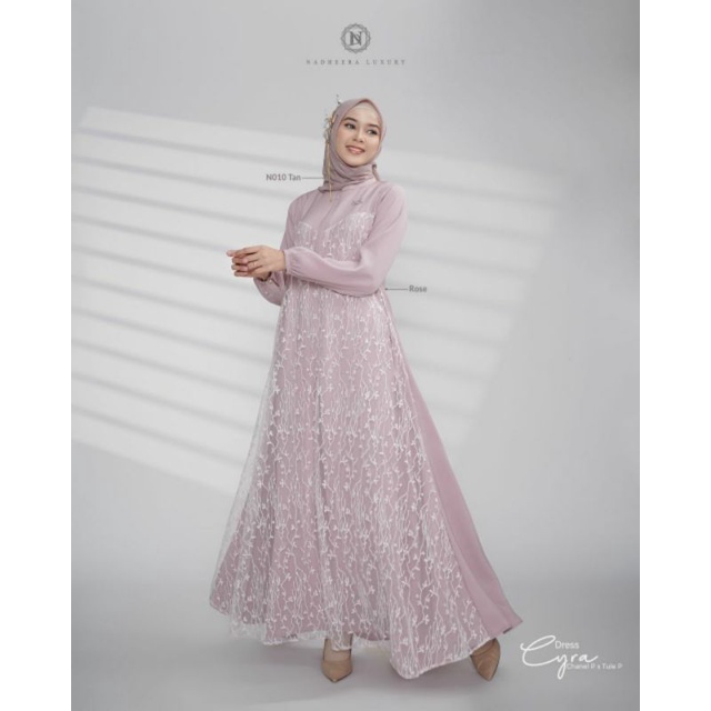 Cyra Dress by Nadheera Luxury / Cyra Rose / Gamis Nadheera / Dress Nadheera / Gamis Brukat / Dress B