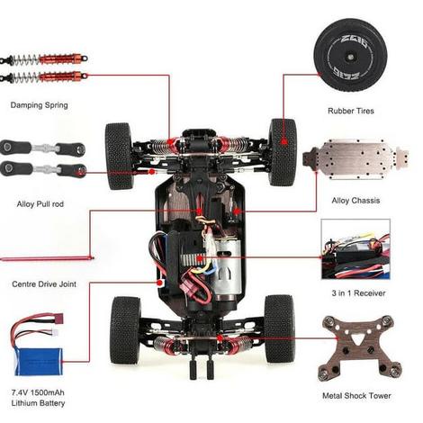 WL 144001 RC Car HSP Buggy 4WD 1/14 60km/h Metal Chassis RTR