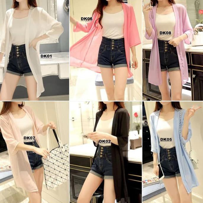 CARDIGAN CASUAL PANJANG DK - PUTIH